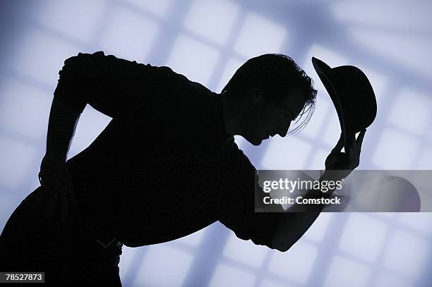 mime bowing - bowing stock pictures, royalty-free photos & images