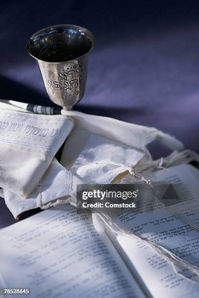 objects of judaism - jewish prayer shawl stock pictures, royalty-free photos & images