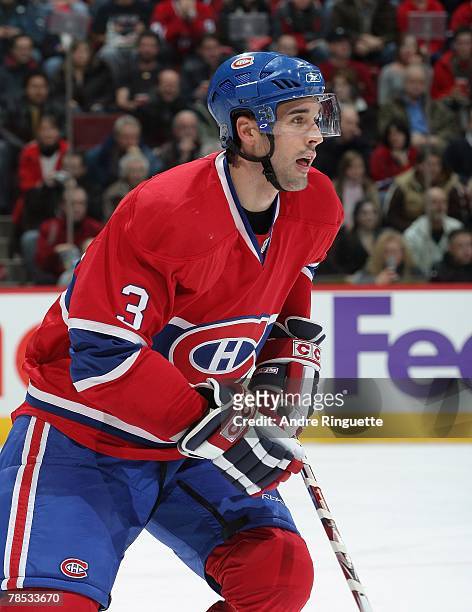 Ryan O'Byrne of the Montreal Canadiens skates against the Carolina Hurricanes at the Bell Centre on December 8, 2007 in Montreal, Quebec, Canada.