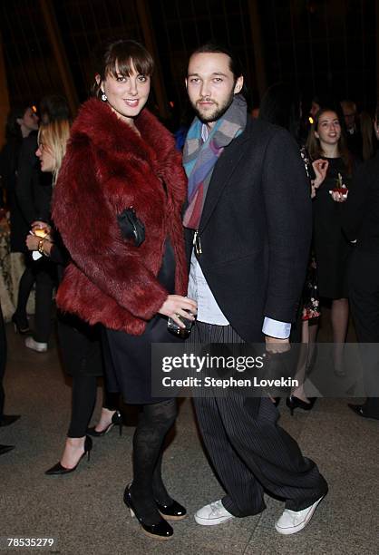 Actress Eva Amurri and designer Chris Benz attend the "Blog.mode Addressing Fashion" reception at The Metropolitan Museum of Art on December 17, 2007...