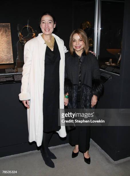 Artist Michelle Oka Doner and designer Nancy Alexander attend the "Blog.mode Addressing Fashion" reception at The Metropolitan Museum of Art on...