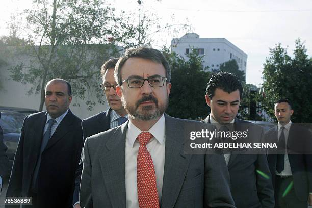 Spanish judge Juan del Olmo arrives a Sale court, near Rabat 18 December 2007 dans le cadre d une mission au Maroc de poursuivre l'enquete sur les...