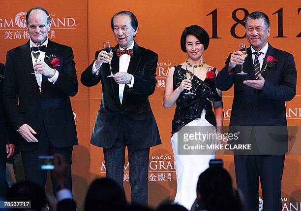 Terrence Lanni, Chairman of Board and CEO MGM, Casino mogul Stanley Ho, Pansy Ho, Managing Director of MGM Grand and Chief Executive Macau SAR,...