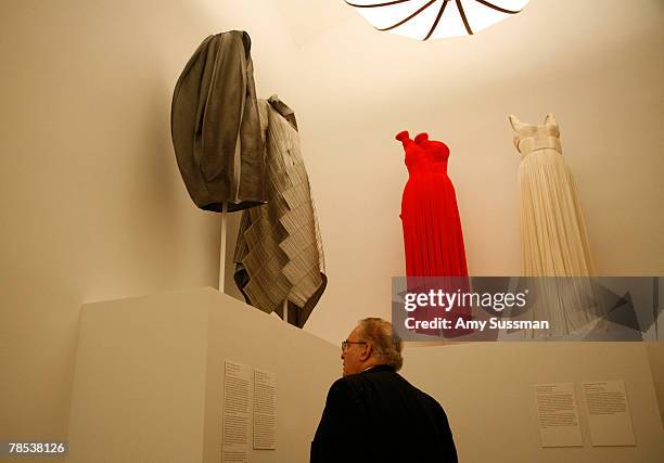 Man attends the "Blog.mode: addressing fashion" exhibit at the Metropolitan Museum of Art's Costume Institute on December 17, 2007 in New York City.