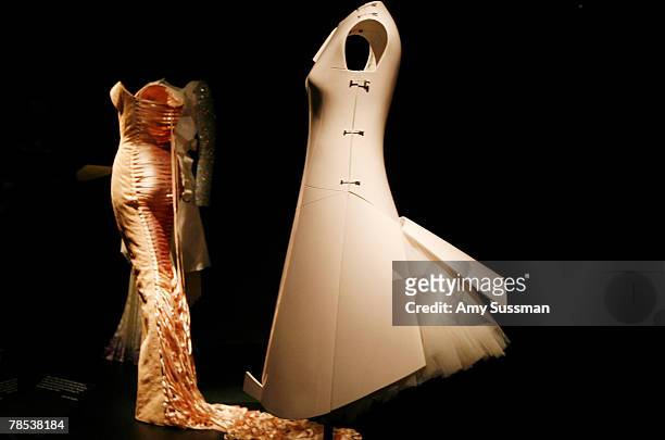 Hussein Chalayan "Remote Control" dress is displayed at the "Blog.mode: addressing fashion" exhibit at the Metropolitan Museum of Art's Costume...