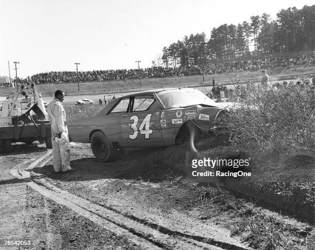 Wendell Scott experienced a crash and exited the Western North Carolina 500 at Asheville-Weaverville Speedway in Asheville, North Carolina on...