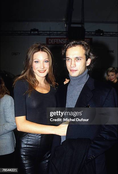 Model Carla Bruni poses with Vincent Perez in Paris, France. According to reports, December 18, 2007 French President Nicolas Sarkozy has asked the...