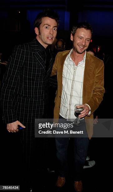 Actors David Tennant and John Simm attend the gala screening of the 'Doctor Who' Christmas episode at the Science Museum December 18, 2007 in London,...