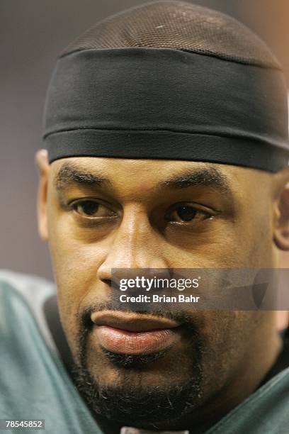 Donovan McNabb of the Philadelphia Eagles looks on during the game against the Dallas Cowboys at Texas Stadium December 16, 2007 in Dallas, Texas....