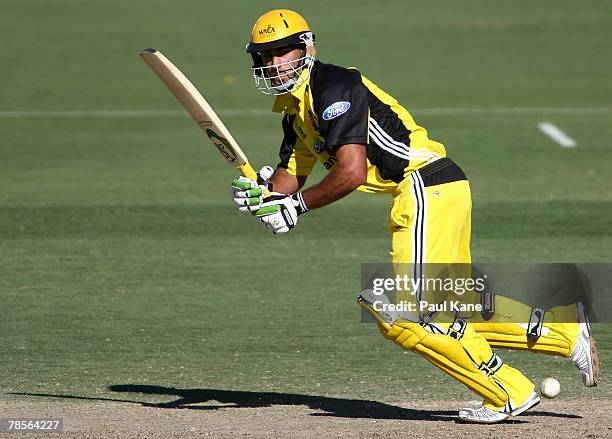 Theo Doropoulos of the Warriors in action during the Ford Ranger Cup match between the Western Australian Warrriors and the South Australian Redbacks...