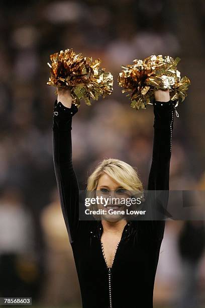 New Orleans Saints cheerleader performs during a game against the Arizona Cardinals on December 16, 2007 at the Louisiana Superdome in New Orleans,...