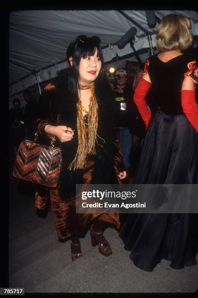 Fashion designer Anna Sui attends the Costume Institute Gala December 9, 1996 in New York City. The Metropolitan Museum of Art holds the event...