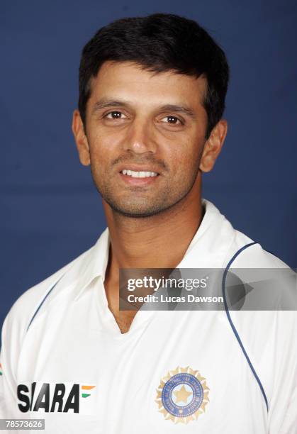 Rahul Dravid of India poses during the Indian cricket team portrait session at the Melbourne Cricket Ground on December 19, 2007 in Melbourne,...