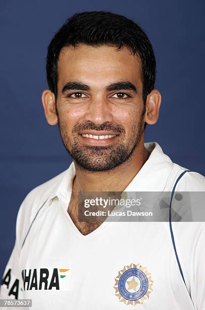 Zaheer Khan of India poses during the Indian cricket team portrait session at the Melbourne Cricket Ground on December 19, 2007 in Melbourne,...