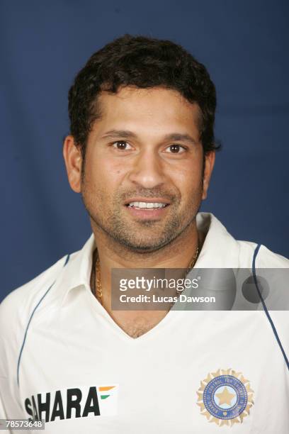 Sachin Tendulkar of India poses during the Indian cricket team portrait session at the Melbourne Cricket Ground on December 19, 2007 in Melbourne,...