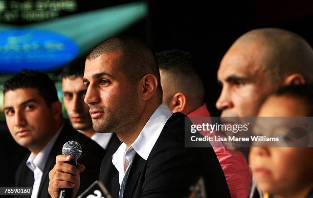 Nader Hamdan answers questions during a press conference at the Sydney Entertainment Centre on December 20, 2007 in Sydney, Australia. Anthony...