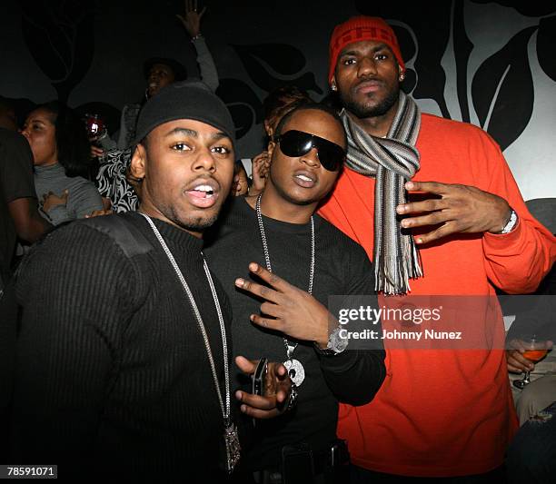 Young Vaughn, Young Chris and LeBron James attends LeBron James' 23rd Birthday Party at Runway December 18, 2007 in New York City.