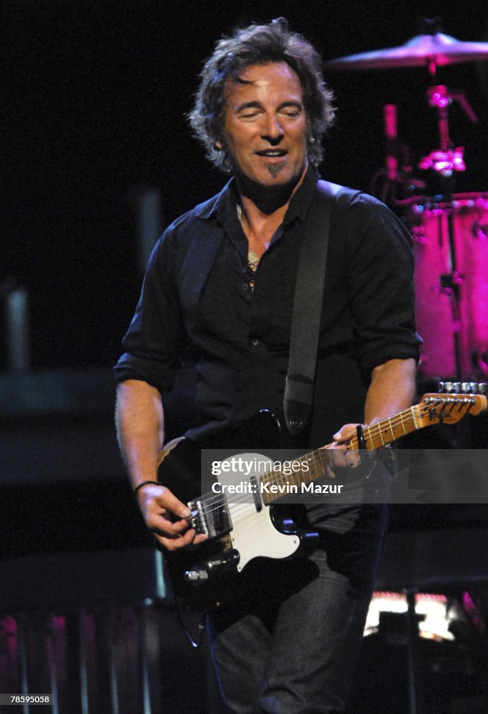 Musician Bruce Springsteen performs with The E Street Band at the ...