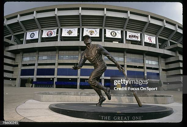 2000s: General View of the Roberto Clemente statue at PNC Park in Pittsburgh, Pennsylvania. Clemente played for the Pirates from 1955-72.