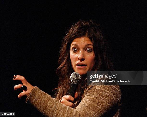 Rebecca Corry performs at the Hollywood Improv on December 19, 2007 in Hollywood, CA.