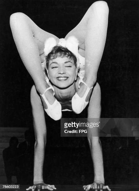 Margaret Jordensen, a Danish dancer and contortionist at the Cirque Medrano in Paris, circa 1950.