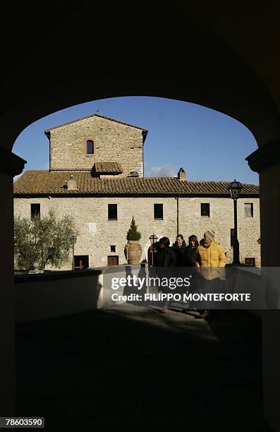 Picture taken 14 December 2007 of a medieval castle restaured by Italian luxury designer Brunello Cucinelli in the medieval hilltop village of...