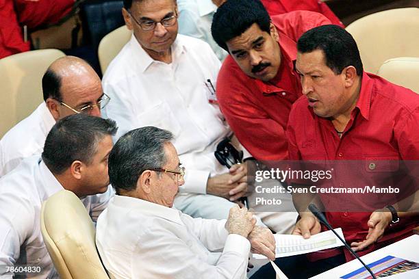 Acting President of Cuba Raul Castro , Vice President of Cuba Carlos Lage Foreign Minster of Cuba Felipe Roque , President of Venezuela Hugo Chavez ,...