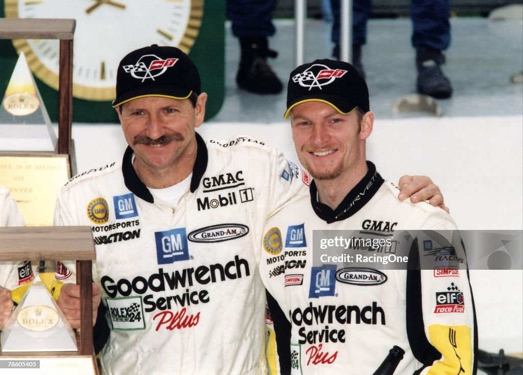 Dale Earnhardt, Sr. Poses With Dale Earnhardt, Jr.