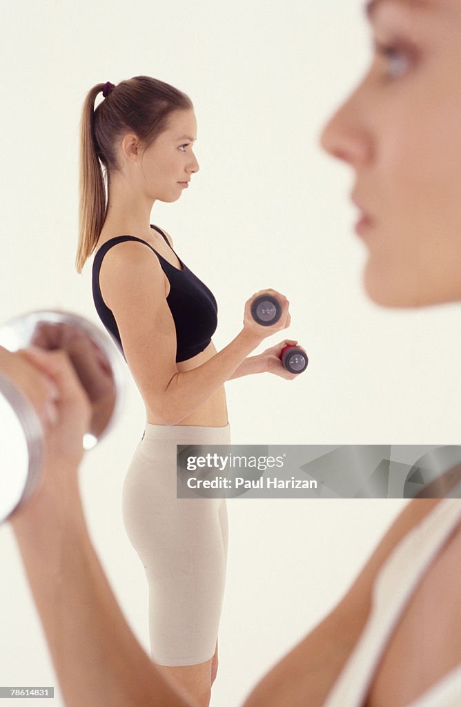 Woman lifting weights