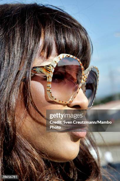 British supermodel and television personality Naomi Campbell visits newly finished houses donated by the Venezuelan government to host Cubans who...