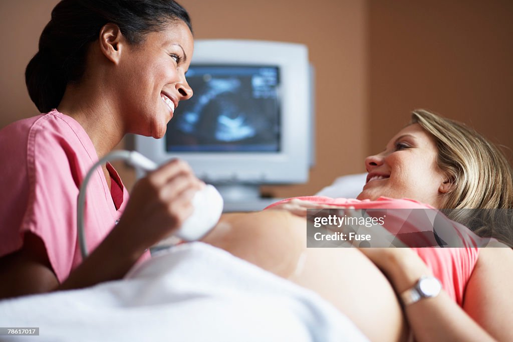 Nurse Conducting Ultrasound Examination