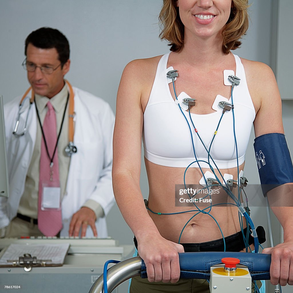 Woman Getting Cardiovascular Stress Test