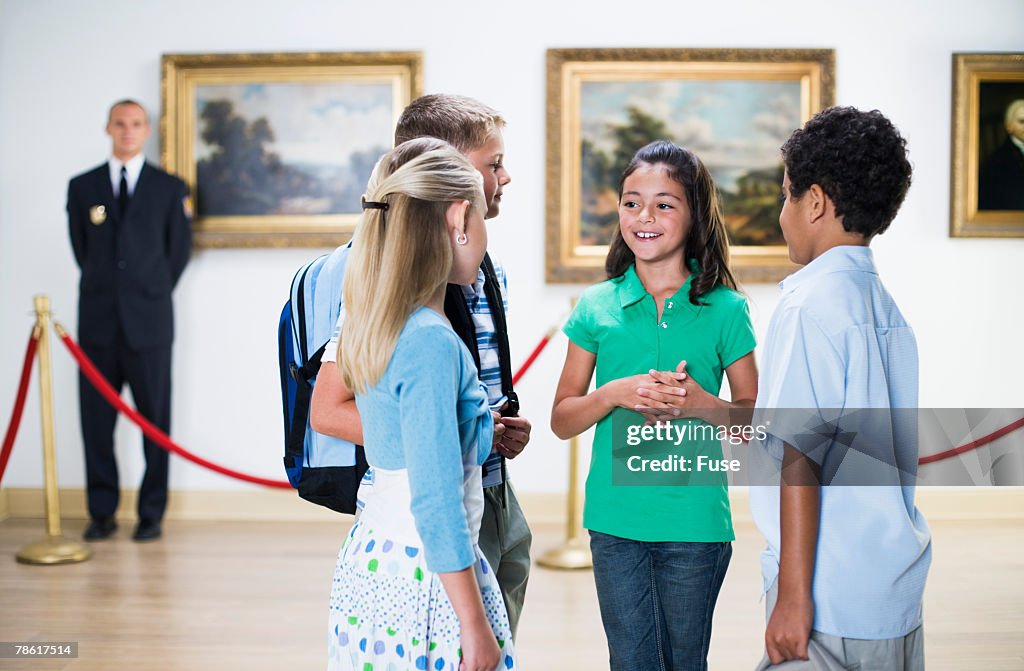 Elementary Students at Art Gallery