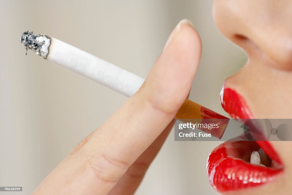 Woman Smoking Cigarette