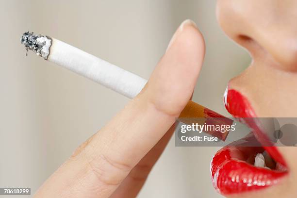 Woman Smoking Cigarette, Foto de stock