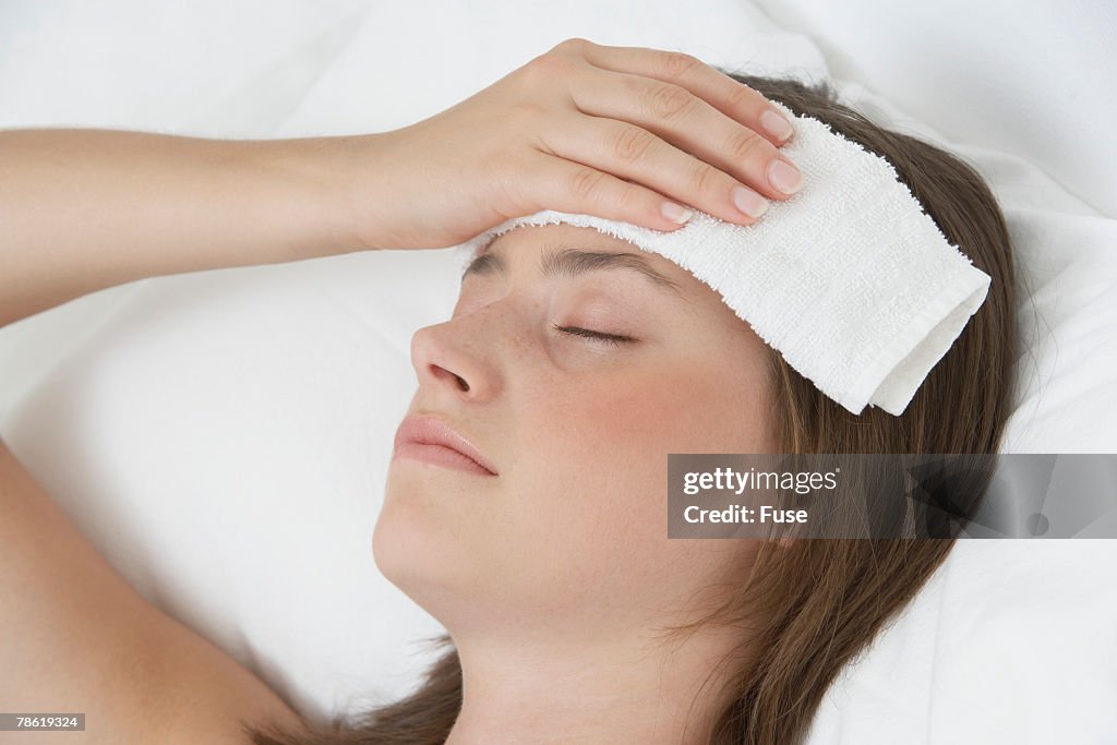 Young Woman with Fever