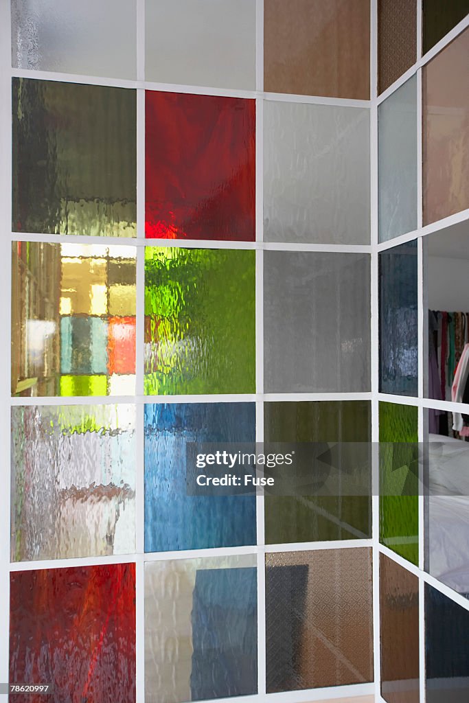 Rectangular Stained Glass Panes Surrounding Stairwell High-Res Stock ...