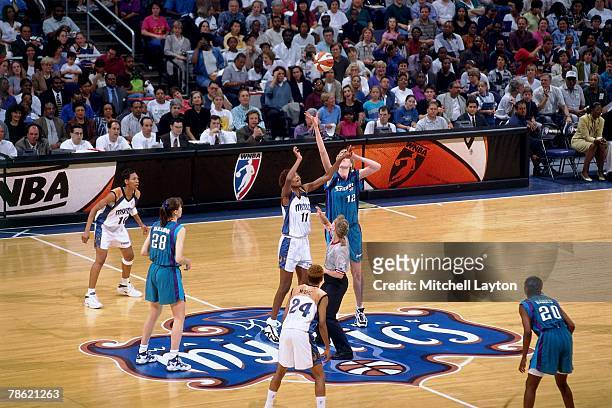 Opening tip-off between the Washington Mystics and the Utah Starz in a 1998 WNBA game at the MCI Center in Washington D.C. NOTE TO USER: User...