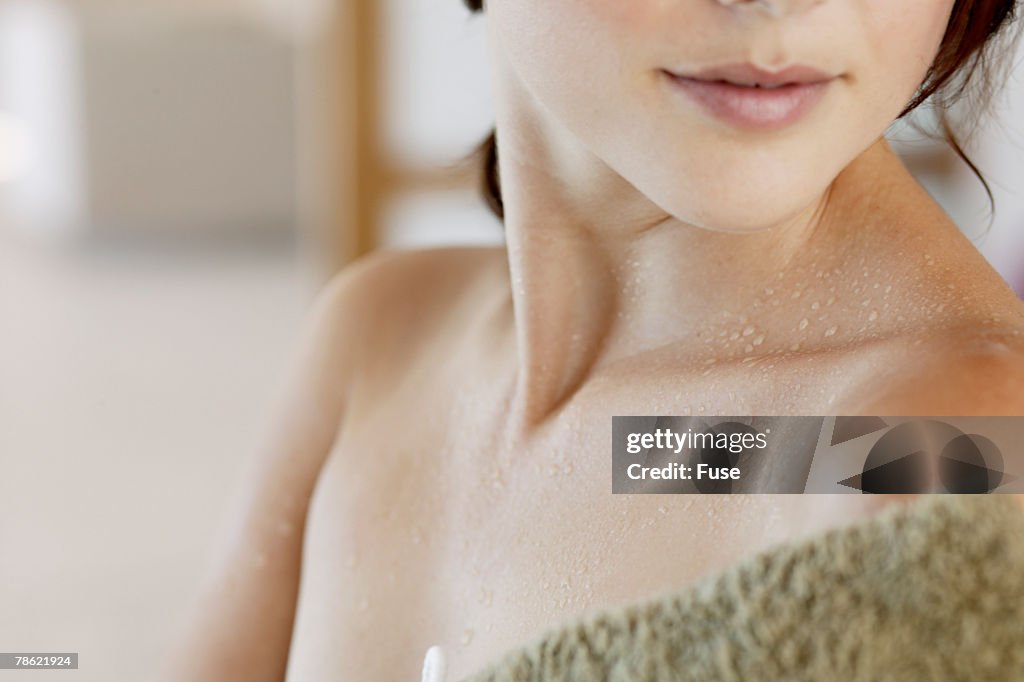 Woman Drying Off with Towel