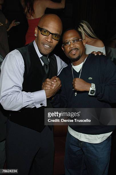 Actor/singer Jamie Foxx and actor Martin Lawrence attend his 40th birthday celebration at Jet Nightclub at The Mirage Hotel and Casino Resort on...