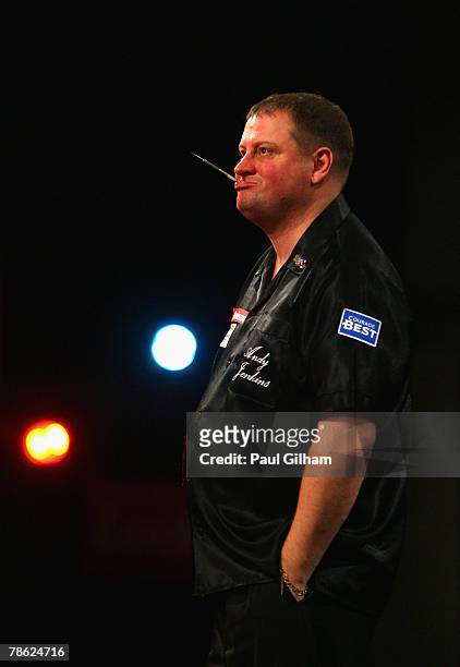 Andy Jenkins of England looks dejected during the second round match between Andy Jenkins of England and Alan Tabern of England during the 2008...