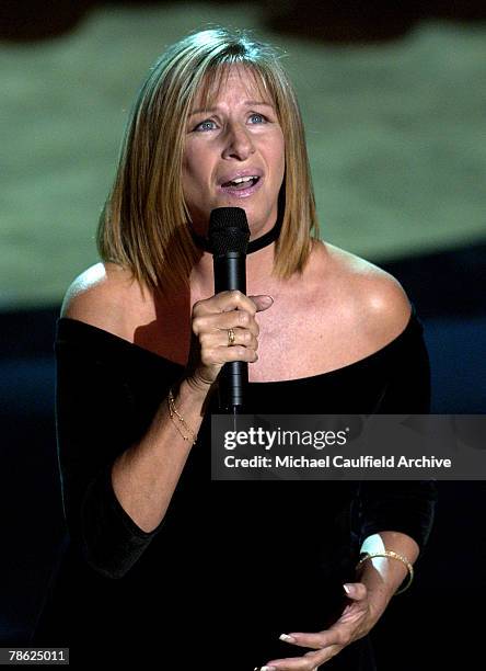 Barbra Streisand performs during the 53rd Annual Primetime Emmy Awards.