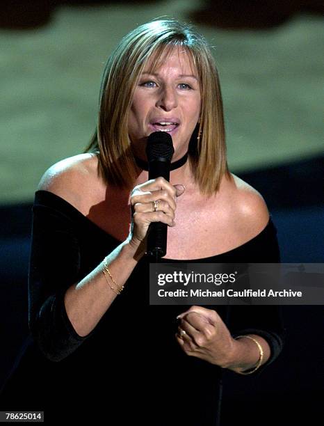 Barbra Streisand performs during the 53rd Annual Primetime Emmy Awards.