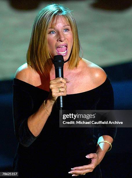 Barbra Streisand sings "You'll Never Walk Alone" to close the 53rd Annual Primetime Emmy Award Show.