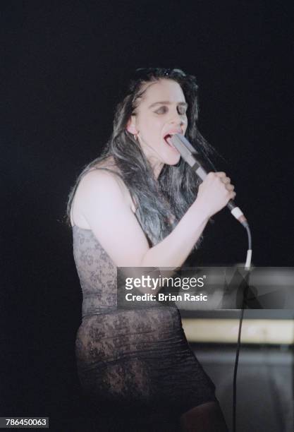 American musician and singer Diamanda Galas performs live on stage at the Shepherd's Bush Empire in London on 31st October 1994.