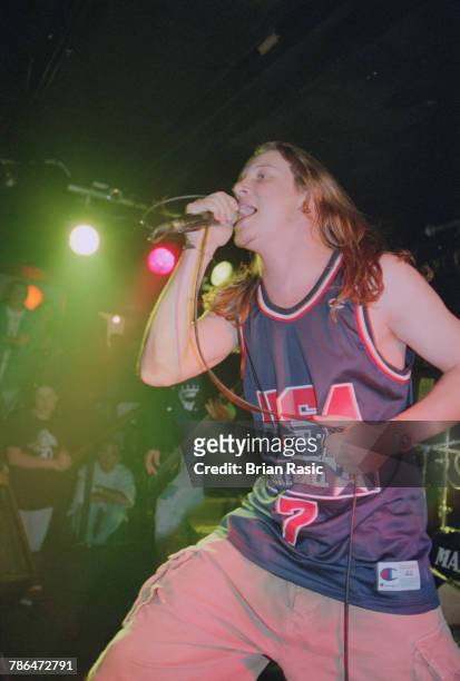 American singer Kevin Martin performs live on stage with rock group Candlebox at the Underworld in London in September 1994.