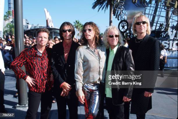 Rock Group Aerosmith arrives at the MTV Video Music Awards September 10, 1998 in Los Angeles, CA. Aerosmith was nominated for Best Video in a Film...