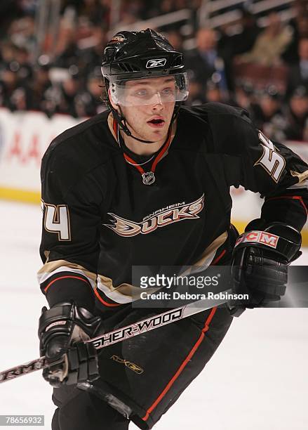 Bobby Ryan of the Anaheim Ducks skates on the ice against the Colorado Avalanche at the Honda Center December 19, 2007 in Anaheim, California.