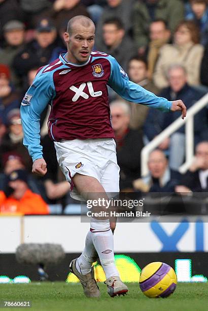 Freddie Ljungberg of West Ham in action during the Barclays Premier League match between West Ham United and Reading held at Upton Park on December...