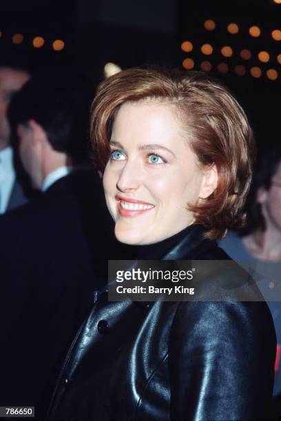 Gillian Anderson attends the premiere of the film "The Mighty" October 7, 1998 in Los Angeles, CA. Actress Anderson stars as Special Agent Dana...